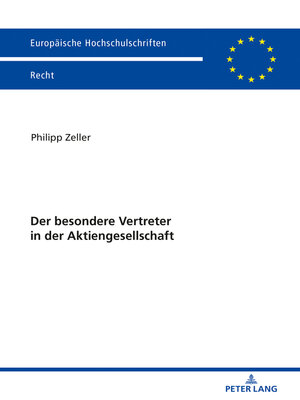 cover image of Der besondere Vertreter in der Aktiengesellschaft